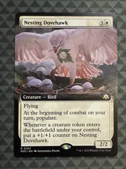 MTG Nesting Dovehawk #0104 Ext. Art Rare Commander: March of the Machine (MOC) - Image 2