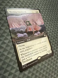 MTG Nesting Dovehawk #0104 Ext. Art Rare Commander: March of the Machine (MOC) - Image 3