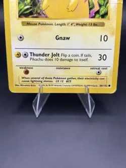 Pikachu (Red Cheeks) - Base Set Shadowless 58/102 - PokemoN (Vintage WoTC) - DMG - Image 3