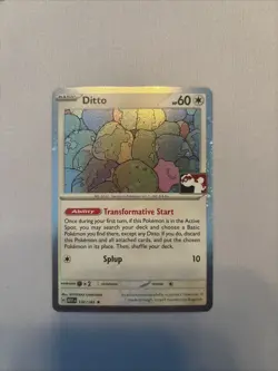 SWIRL DITTO 132/165 HOLO Pokemon Prize Pack Series 6 Stamp Scarlet & Violet-151 - Image 2