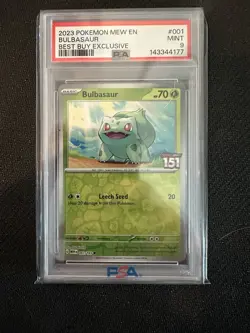Pokemon Bulbasaur Miscellaneous Cards #001/165 Reverse Holo Promo Best Buy PSA … - Image 1