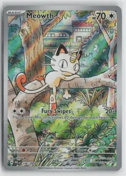 Meowth 106/094 Illustration Rare Phantasmal Flames Pokemon NM - Image 1