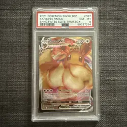 2021 POKEMON SWSH BLACK STAR PROMO #087 FULL ART/EEVEE VMAX PSA 8 - Image 1