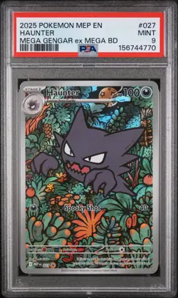 2025 POKEMON MEP EN-ME BLACK STAR PROMO #027 HAUNTER PSA 9 - Image 1