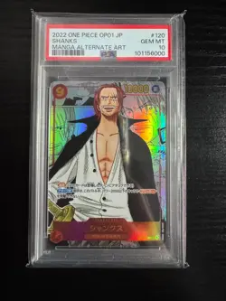 One Piece Card Game Shanks OP01-120 SEC Manga Alternate Art JP PSA 10 – Romance - Image 1
