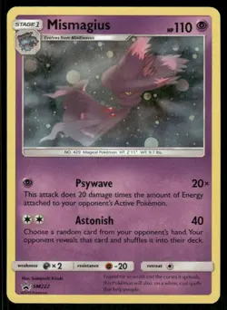 Pokemon Cards Mismagius SM222 Sun & Moon Promo Holo NM - Image 1