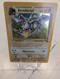 Pokemon TCG Aerodactyl 1/62 Fossil Unlimited Holo Rare NM Condition - Image 1