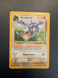 Pokemon TCG Aerodactyl 1/62 Fossil Unlimited Holo Rare NM Condition - Image 4