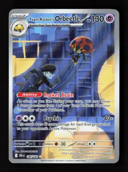 Team Rocket's Orbeetle 198/182 Illustration Rare Destined Rivals Pokemon NM - Image 1