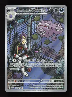 Team Rocket's Weezing 199/182 Illustration Rare Destined Rivals Pokemon NM - Image 1