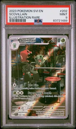 2023 Pokemon Scarlet & Violet SCOVILLIAN Illustration Rare Holo 202/198 PSA 9 - Image 1