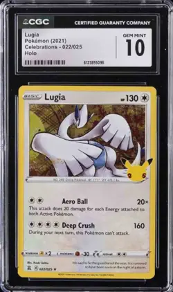 2021 Lugia Pokemon Celebrations 022/025 Holo CGC10 - Image 1