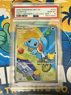 2026 POKEMON PROMO FIRST PARTNER ILLUSTRATION COLLECTION #039 SQUIRTLE PSA 10 - Image 3