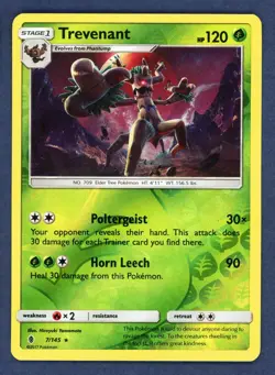 Trevenant 7/145 Rare Guardians Rising Pokemon Reverse Holo Near Mint - Image 1