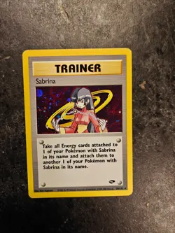Pokemon TCG Sabrina Trainer Holo Card 20/132 Gym Challenge - Image 1