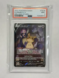 2022 POKEMON SWORD & SHIELD BRILLIANT STARS ✨ #TG16 FULL ART/MIMIKYU V PSA 9 - Image 1