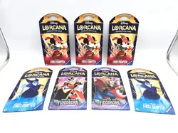 Disney Lorcana TCG The First Chapter + Floodborn Sleeved Booster Packs Lot of 7! - Image 1