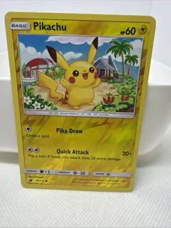Pokemon TCG Pikachu Reverse Holo Sun & Moon Crimson Invasion 30/111 - Image 1
