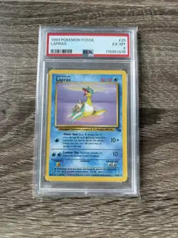 1999 POKEMON FOSSIL #10 LAPRAS-HOLO PSA 6 - Image 1