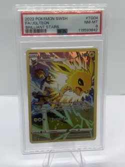 Pokemon Jolteon TG04/TG30 PSA 8 Brilliant Stars Trainer Gallery 2022 - Image 1