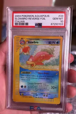 2003 POKEMON AQUAPOLIS #33 SLOWBRO-REVERSE FOIL ITALIAN PSA 10 - POP 1 - Image 1