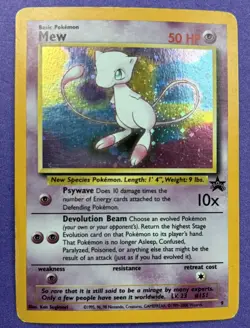 Pokemon TCG: Vintage Wizards of the Coast Black Star Promo Mew Holo - Damaged - Image 1