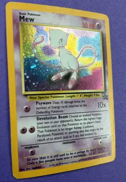 Pokemon TCG: Vintage Wizards of the Coast Black Star Promo Mew Holo - Damaged - Image 2