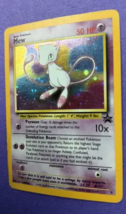 Pokemon TCG: Vintage Wizards of the Coast Black Star Promo Mew Holo - Damaged - Image 3