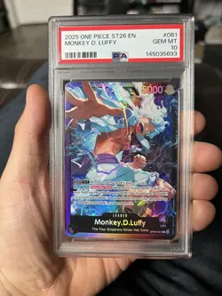 2025 ONE PIECE STARTER DECK ST26-PURPLE/BLACK LEADER MONKEY D LUFFY 061 PSA 10 - Image 1