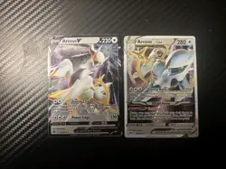 Pokemon Arceus V And Arceus VStar Promo Metal Cards Sword And Shield - Image 1