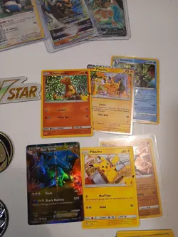 Pokemon Tcg 550+ Card Lot 23k Gold , Fan Art Holos Ultra Rare Chips Book Toppers - Image 4