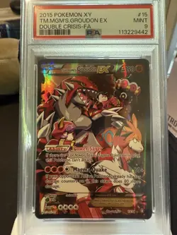 ENG Pokemon Groudon EX Double Crisis Team Magma's 15/34 Full Art Rare Foil PSA 9 - Image 1