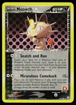 Pokemon Card - Rocket's Meowth Team Rocket Returns 46/109 Uncommon - Image 1