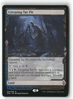 Creeping Tar Pit 24 Mythic Zendikar Rising Expeditions Magic: The Gathering NM - Image 1