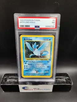 1999 POKEMON FOSSIL ARTICUNO-HOLO #2 PSA 7 NM VINTAGE WOTC - Image 1