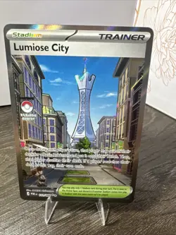 Pokemon Lumiose City 111/088 Full Art Holo Secret Rare Trainer Stadium English - Image 1