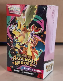 New/Sealed Pokemon TCG: Mega Evolution-Ascended Heroes Booster Bundle 6X Packs - Image 1
