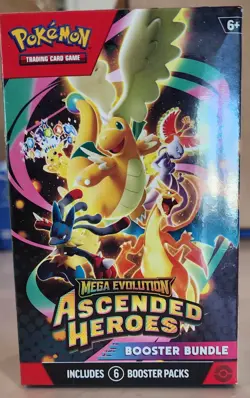 New/Sealed Pokemon TCG: Mega Evolution-Ascended Heroes Booster Bundle 6X Packs - Image 2