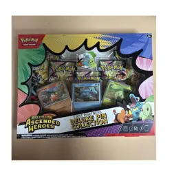 Pokemon TCG Mega Evolution Ascended Heroes Deluxe Pin Collection Promo Chikorita - Image 1