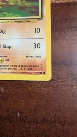 Pokemon TCG - Diglett (47/102) - Base Set - Fight Symbol Error/Misprint - NM - Image 5