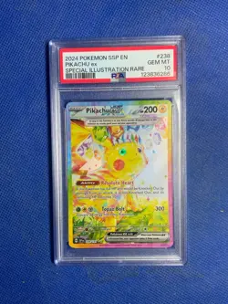 2024 POKEMON SSP EN-SURGING SPARKS SPECIAL ILLUSTRATION RARE PIKACHU EX PSA 10 - Image 1