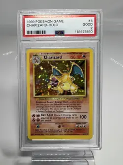 1999 Pokemon Base Set Unlimited #4 Charizard Holo Rare PSA 2 - Image 1
