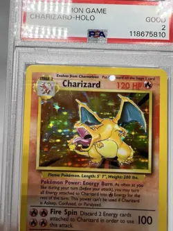 1999 Pokemon Base Set Unlimited #4 Charizard Holo Rare PSA 2 - Image 3
