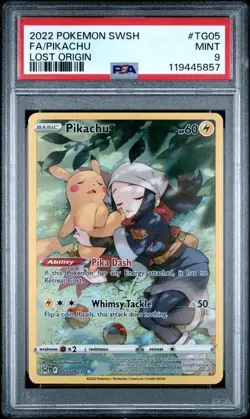 PSA 9 Pikachu TG05/TG30 English Pokemon Sword Shield Lost Origin Trainer Gallery - Image 1