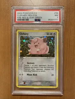 2004 POKEMON EX FIRE RED & LEAF GREEN #59 CLEFAIRY-REVERSE FOIL PSA 7 Fast Ship - Image 1