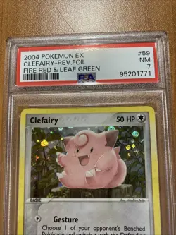 2004 POKEMON EX FIRE RED & LEAF GREEN #59 CLEFAIRY-REVERSE FOIL PSA 7 Fast Ship - Image 2