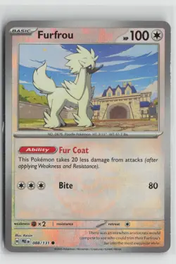 Furfrou 088/131 Master Ball Prismatic Evolutions Pokemon NM - Image 1