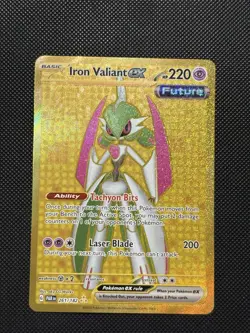 Pokemon Paradox Rift - Iron Valiant Ex - 261/196 - GOLD Full Art Rare - M/NM - Image 2