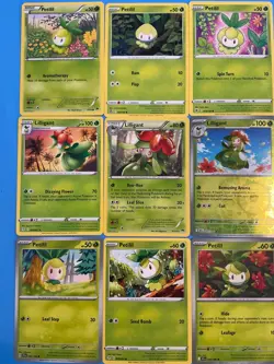 9 petilil Liligant Cute Pokemon TCG cards mixed Lot collection set 🪷🪷 SPECIAL - Image 1