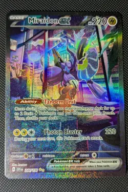Pokemon TCG Miraidon ex 244/198 SV01 Scarlet & Violet Secret Rare Full Art Holo - Image 1